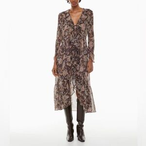 Aritzia Wilfred Mina Floral Boho Formal Wedding Guest Evening Dress Size XXS